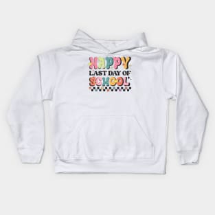 Retro Groovy Happy Last Day Of School Kids Hoodie